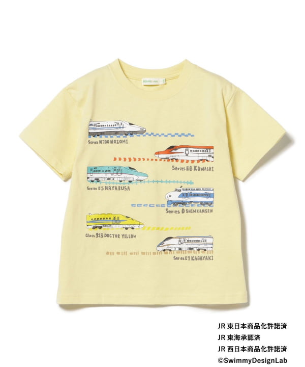 Japanese children's clothing BEAMS mini JR Shinkansen top 90-150cm boys' summer TOPS railway series