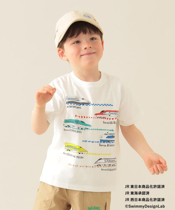 Japanese children's clothing BEAMS mini JR Shinkansen top 90-150cm boys' summer TOPS railway series