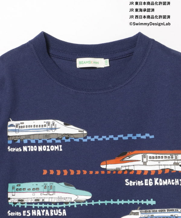 Japanese children's clothing BEAMS mini JR Shinkansen top 90-150cm boys' summer TOPS railway series