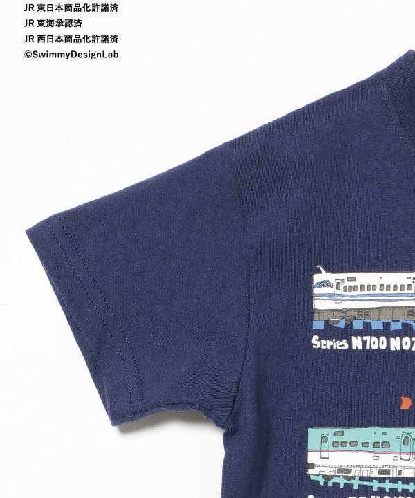 Japanese children's clothing BEAMS mini JR Shinkansen top 90-150cm boys' summer TOPS railway series