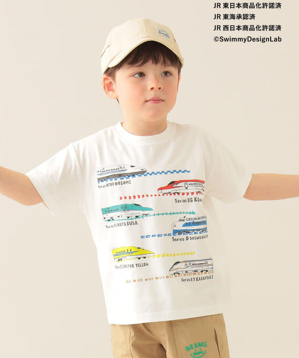 Japanese children's clothing BEAMS mini JR Shinkansen top 90-150cm boys' summer TOPS railway series