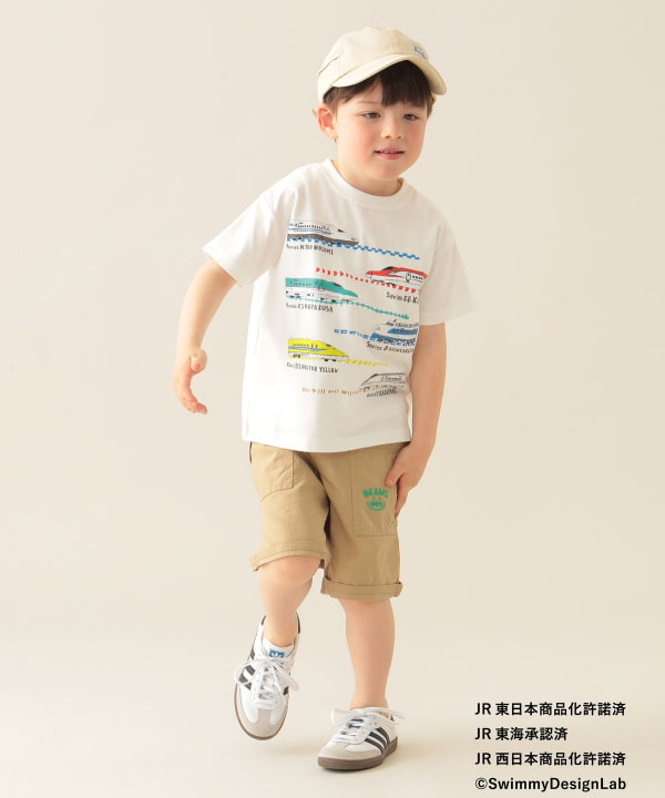 Japanese children's clothing BEAMS mini JR Shinkansen top 90-150cm boys' summer TOPS railway series