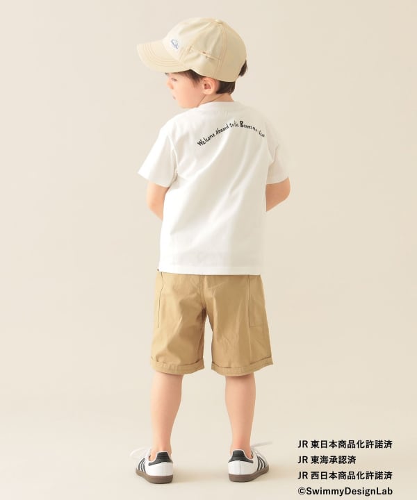 Japanese children's clothing BEAMS mini JR Shinkansen top 90-150cm boys' summer TOPS railway series