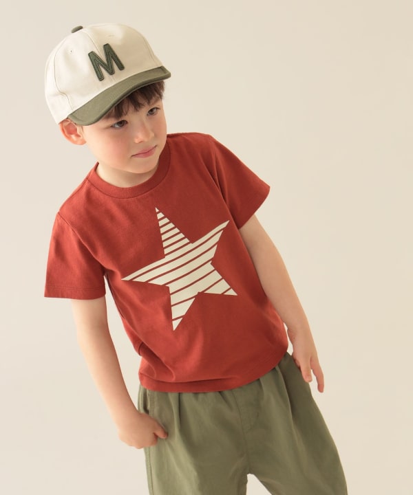 Japanese children's clothing BEAMS mini star pattern top 90-150cm boys' summer TOPS