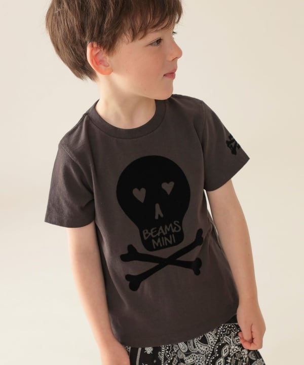 Japanese children's clothing BEAMS mini skull top 90-150cm boys' summer TOPS