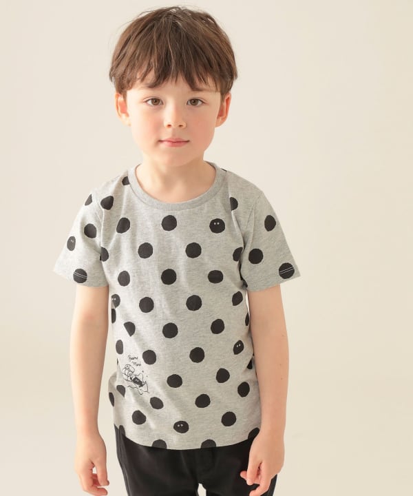Japanese children's clothing BEAMS mini polka dot top 90-150cm girls summer TOPS
