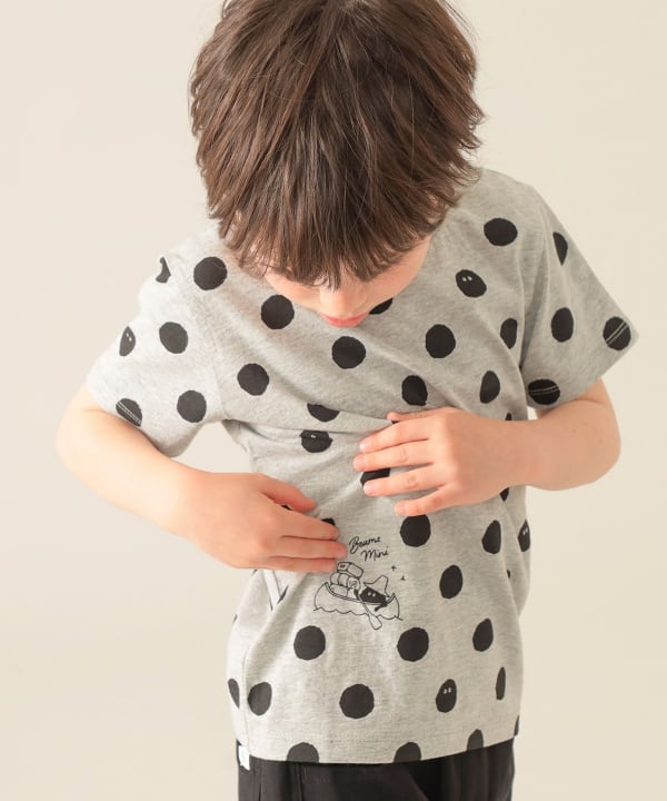 Japanese children's clothing BEAMS mini polka dot top 90-150cm girls summer TOPS