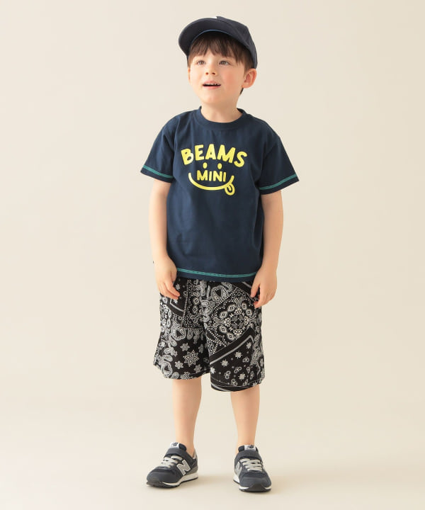 Japanese children's clothing BEAMS mini parent-child short-sleeved tops 90-130cm boys'/girls' summer TOPS