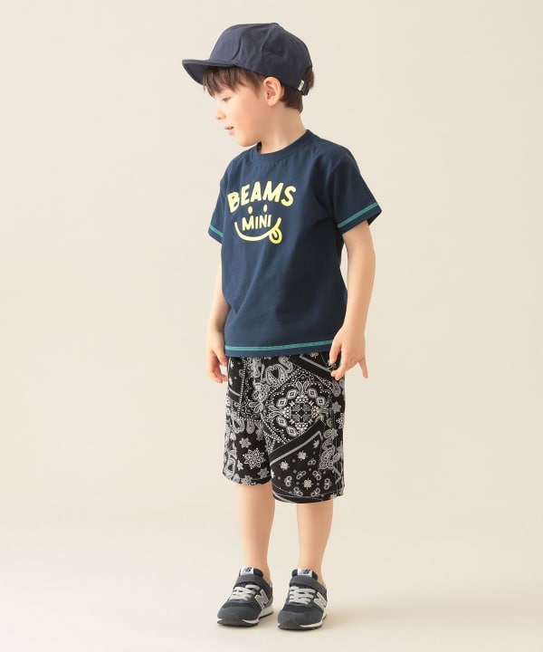 Japanese children's clothing BEAMS mini parent-child short-sleeved tops 90-130cm boys'/girls' summer TOPS