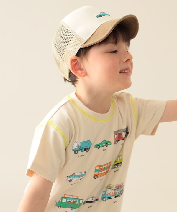 Japanese BEAMS mini car print top 90-130cm boys summer TOPS