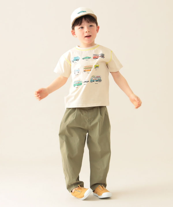 Japanese BEAMS mini car print top 90-130cm boys summer TOPS