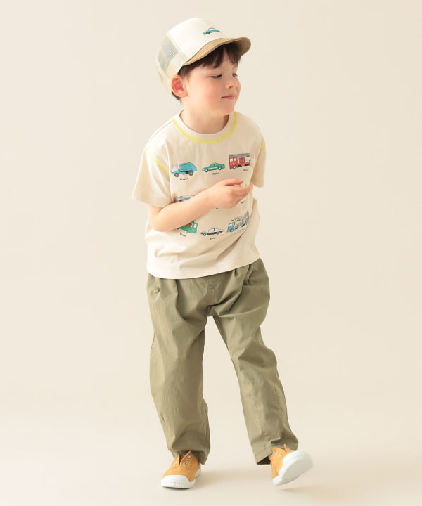 Japanese BEAMS mini car print top 90-130cm boys summer TOPS