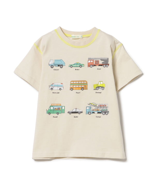 Japanese BEAMS mini car print top 90-130cm boys summer TOPS
