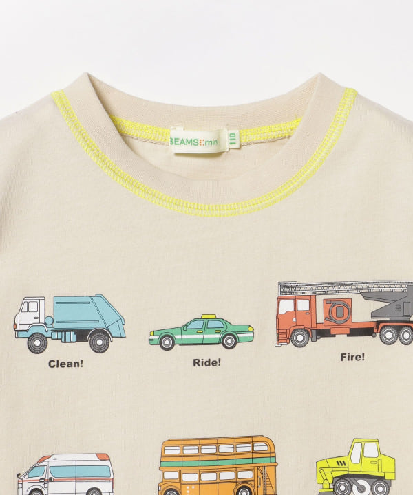 Japanese BEAMS mini car print top 90-130cm boys summer TOPS