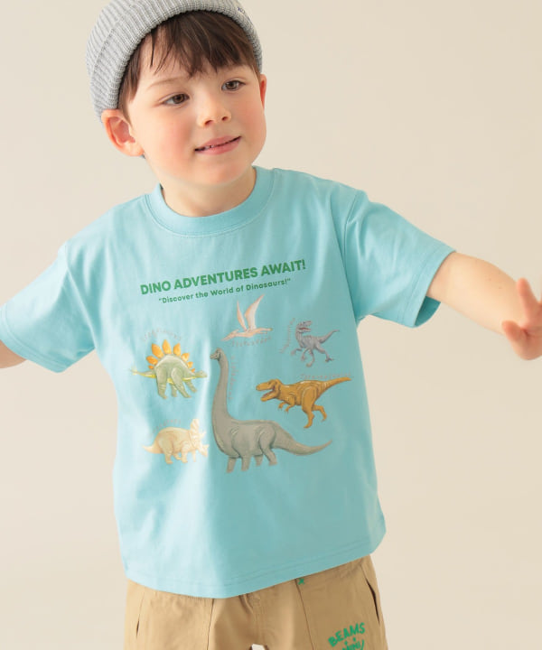 Japanese children's clothing BEAMS mini dinosaur print top 90-150cm boys' summer TOPS