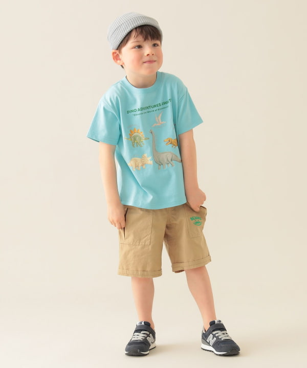 Japanese children's clothing BEAMS mini dinosaur print top 90-150cm boys' summer TOPS