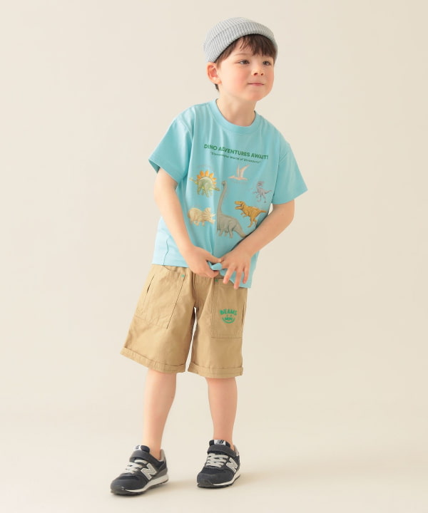 Japanese children's clothing BEAMS mini dinosaur print top 90-150cm boys' summer TOPS
