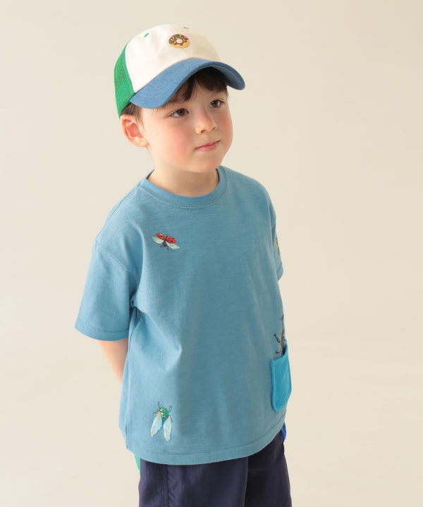 Japanese children's clothing BEAMS mini insect pattern top 90-130cm boys' summer TOPS