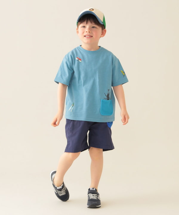 Japanese children's clothing BEAMS mini insect pattern top 90-130cm boys' summer TOPS
