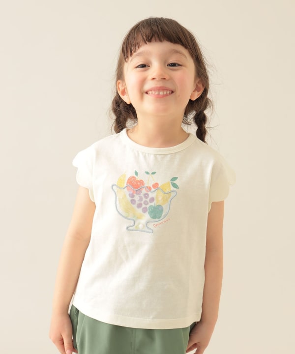 Japanese children's clothing BEAMS mini cute tops 90-150cm girls summer TOPS
