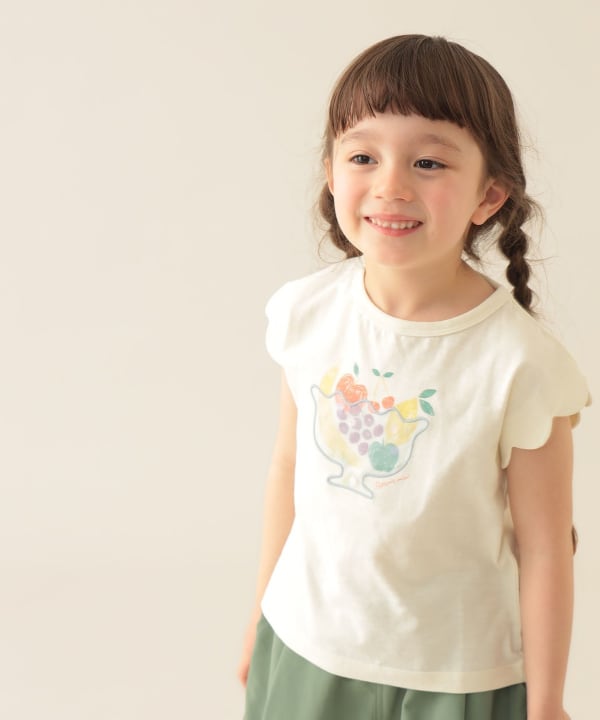 Japanese children's clothing BEAMS mini cute tops 90-150cm girls summer TOPS