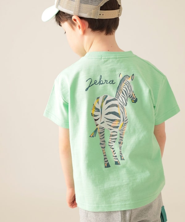Japanese children's clothing BEAMS mini animal pattern tops 90-150cm boys/girls summer TOPS