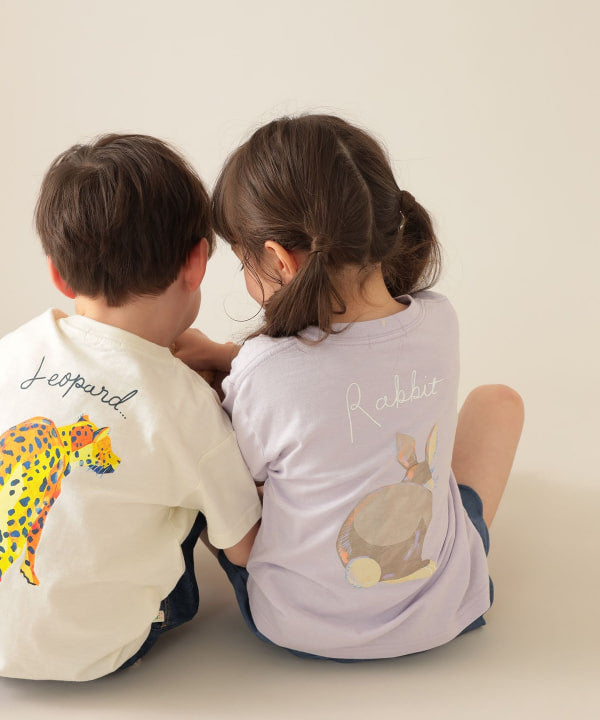 Japanese children's clothing BEAMS mini animal pattern tops 90-150cm boys/girls summer TOPS