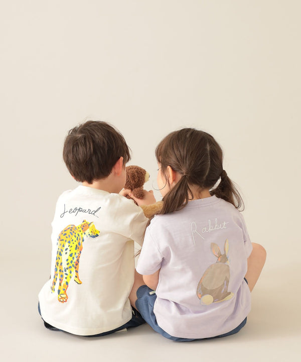 Japanese children's clothing BEAMS mini animal pattern tops 90-150cm boys/girls summer TOPS