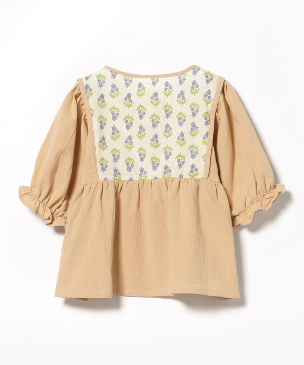 Japanese children's clothing BEAMS mini ethnic style floral top 90-150cm girls summer TOPS