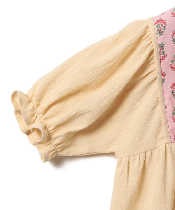 Japanese children's clothing BEAMS mini ethnic style floral top 90-150cm girls summer TOPS