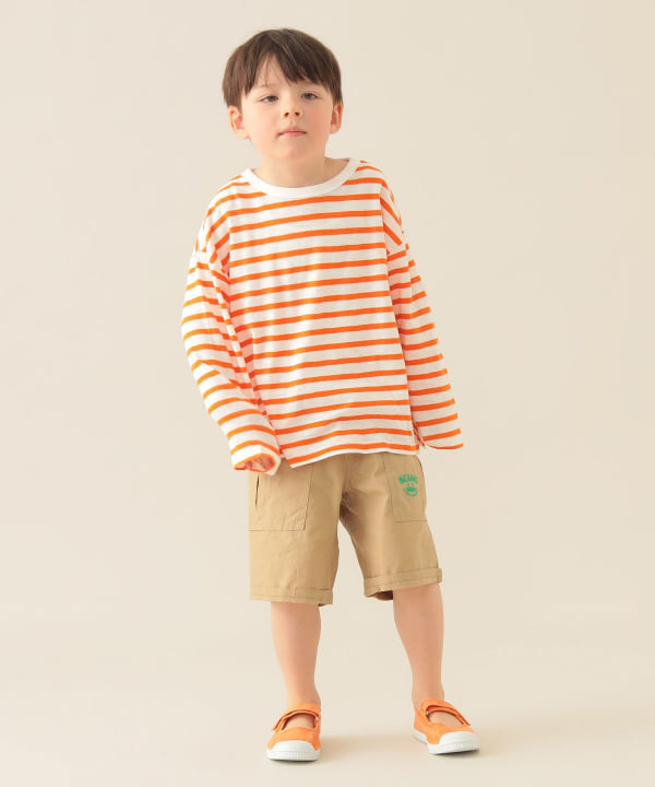 Japanese children's clothing BEAMS mini striped top 90-150cm boys/girls summer TOPS