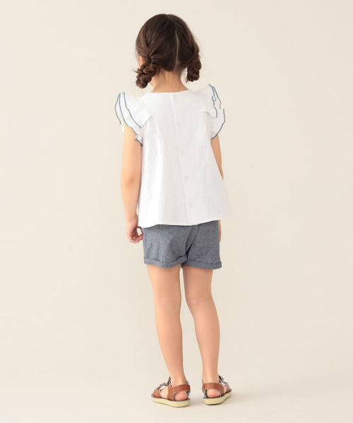 日本童裝 BEAMS mini 刺繡喇叭袖兩件套裝 90-150cm 女童款 夏季 TOPS PANTS