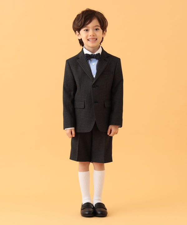 Japanese children's clothing BEAMS mini suit three-piece suit with tie 110-130cm boys' summer outerwear tops pants interviews/banquets/performances