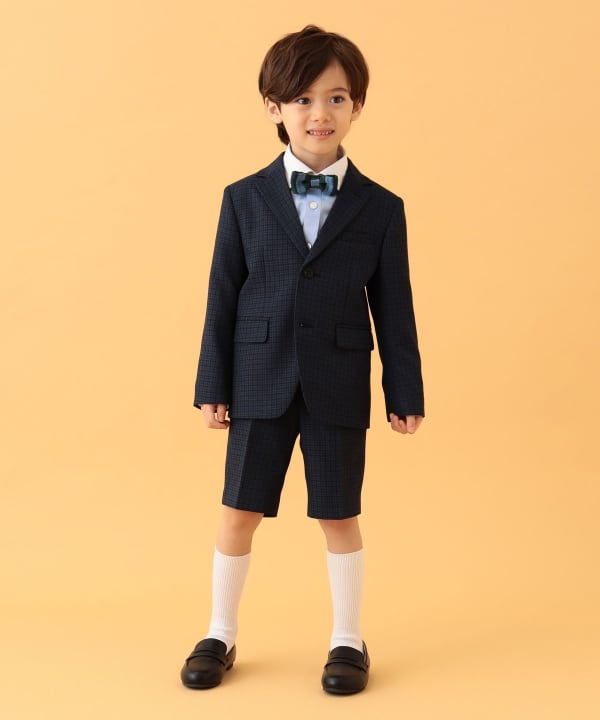 Japanese children's clothing BEAMS mini suit three-piece suit with tie 110-130cm boys' summer outerwear tops pants interviews/banquets/performances