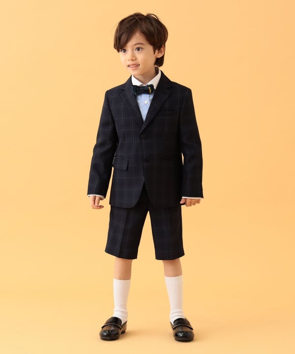 Japanese children's clothing BEAMS mini suit three-piece suit with tie 110-130cm boys' summer outerwear tops pants interviews/banquets/performances