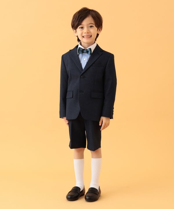 Japanese children's clothing BEAMS mini suit three-piece suit with tie 110-130cm boys' summer outerwear tops pants interviews/banquets/performances