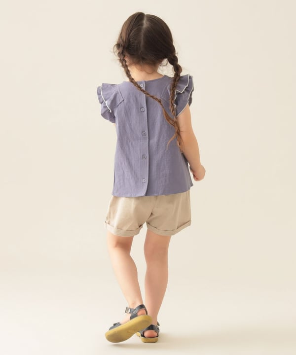 Japanese BEAMS Mini Embroidery Two-Piece Set (90-150cm) for Girls (Summer TOPS PANTS)