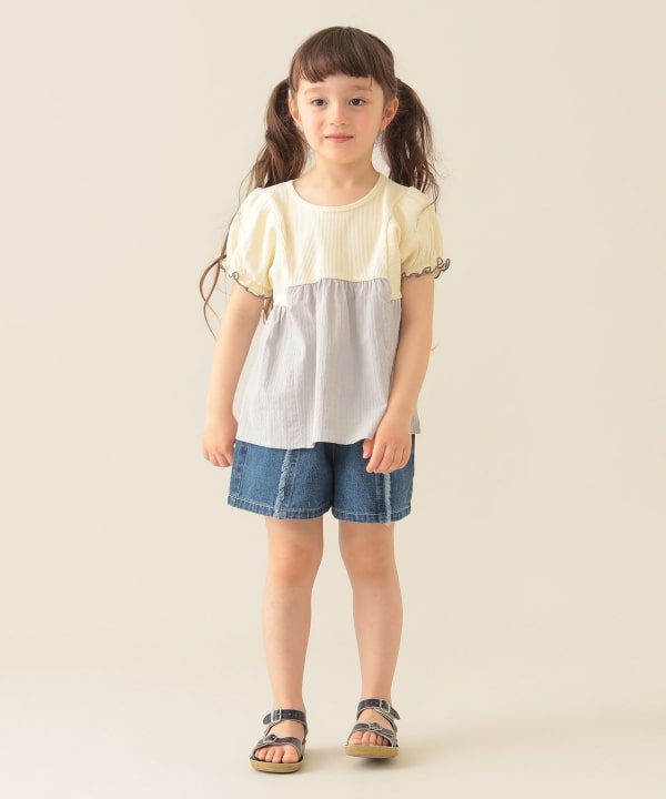Japanese children's clothing BEAMS mini denim culottes 90-150cm girls summer PANTS