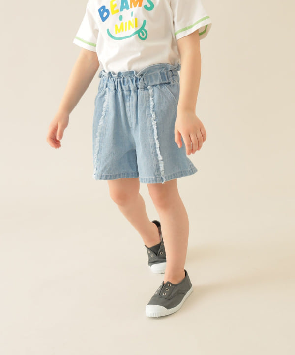 Japanese children's clothing BEAMS mini denim culottes 90-150cm girls summer PANTS
