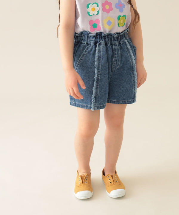 Japanese children's clothing BEAMS mini denim culottes 90-150cm girls summer PANTS