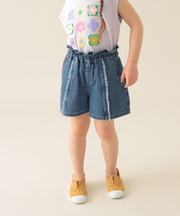 Japanese children's clothing BEAMS mini denim culottes 90-150cm girls summer PANTS