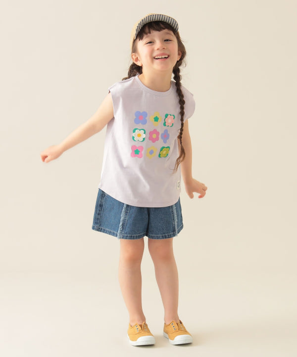 Japanese children's clothing BEAMS mini denim culottes 90-150cm girls summer PANTS