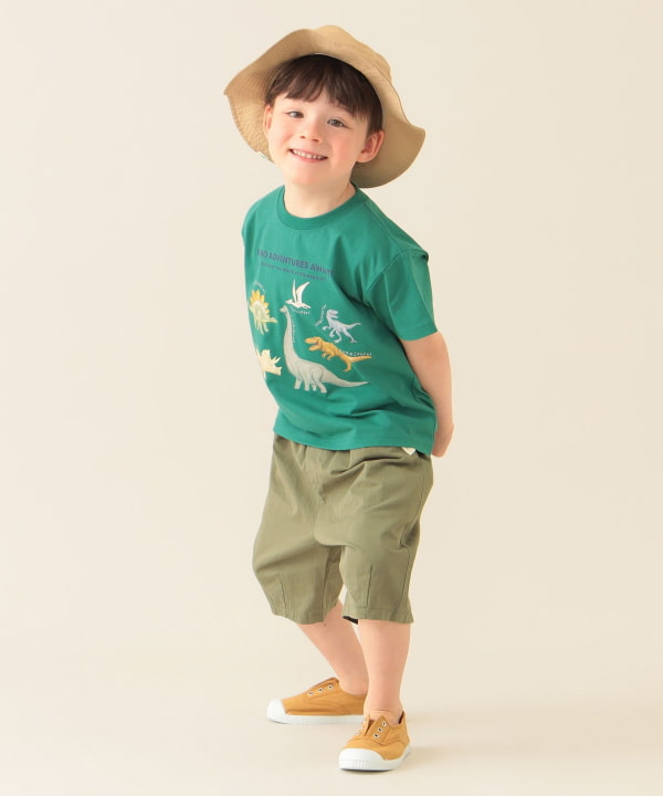 Japanese children's clothing BEAMS mini dinosaur print top 90-150cm boys' summer TOPS