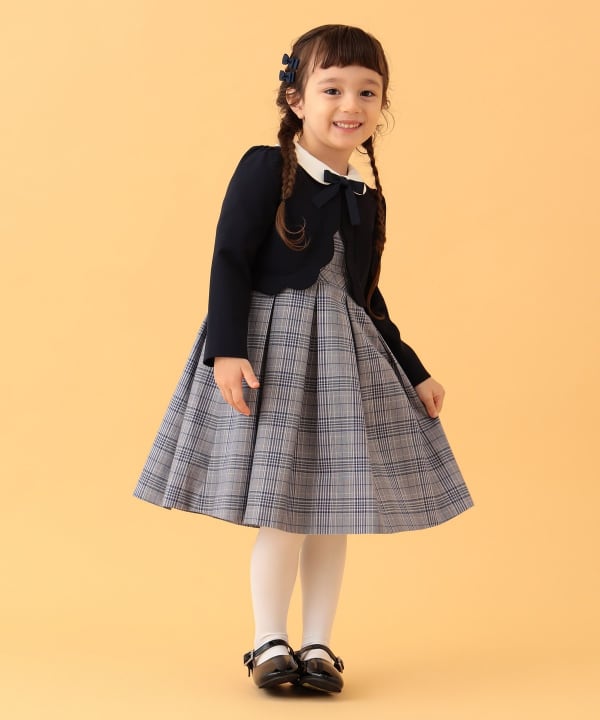 Japanese BEAMS mini formal jackets and dresses (110-130cm) for girls. Summer outerwear for interviews, banquets, and performances.