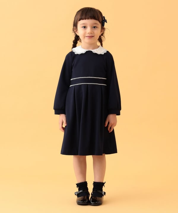 Japanese children's clothing BEAMS mini dress simple dress 110-130cm girls summer dresses interview / banquet / performance