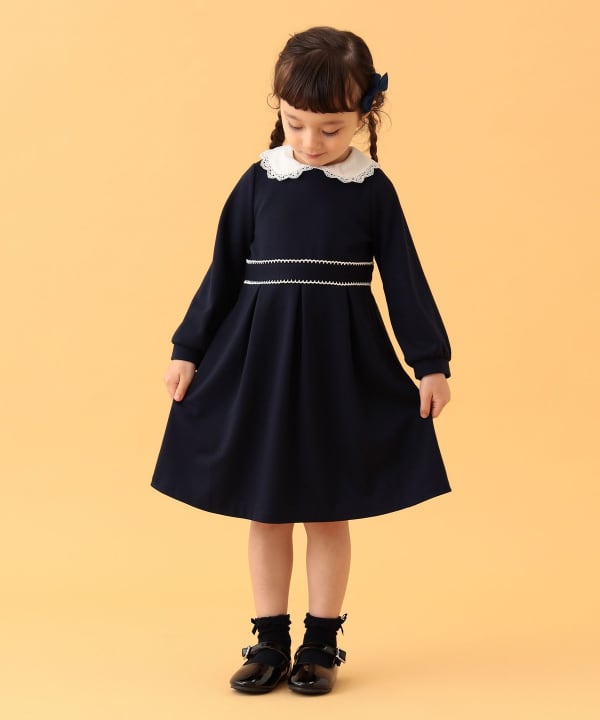 Japanese children's clothing BEAMS mini dress simple dress 110-130cm girls summer dresses interview / banquet / performance