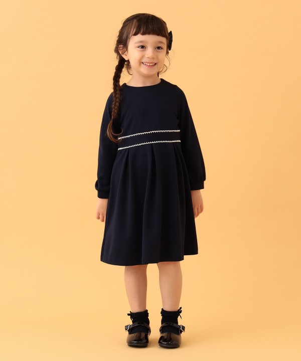 Japanese children's clothing BEAMS mini dress simple dress 110-130cm girls summer dresses interview / banquet / performance