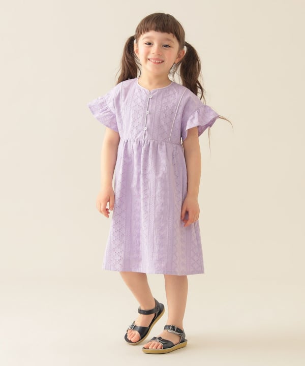 Japanese children's clothing BEAMS mini hollow dress 90-150cm girls summer dresses