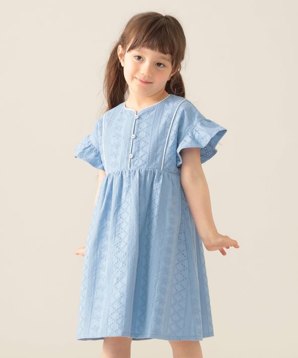 Japanese children's clothing BEAMS mini hollow dress 90-150cm girls summer dresses