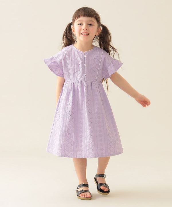 Japanese children's clothing BEAMS mini hollow dress 90-150cm girls summer dresses